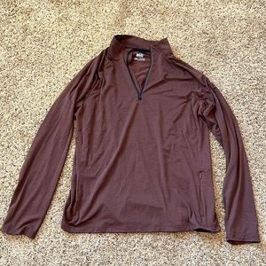 REI brand quarter zip long sleeve dry fit, size L